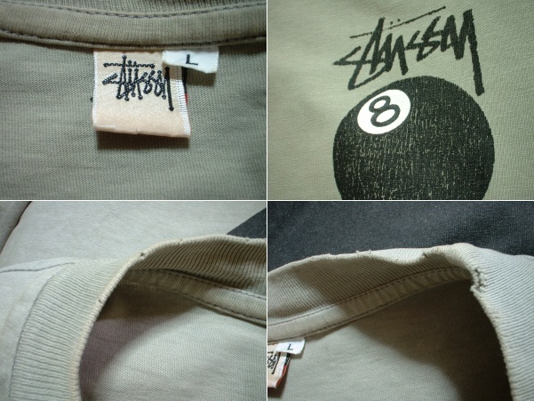 80sビンテージUSA製OLD STUSSYエイトボールTシャツL正規オールド