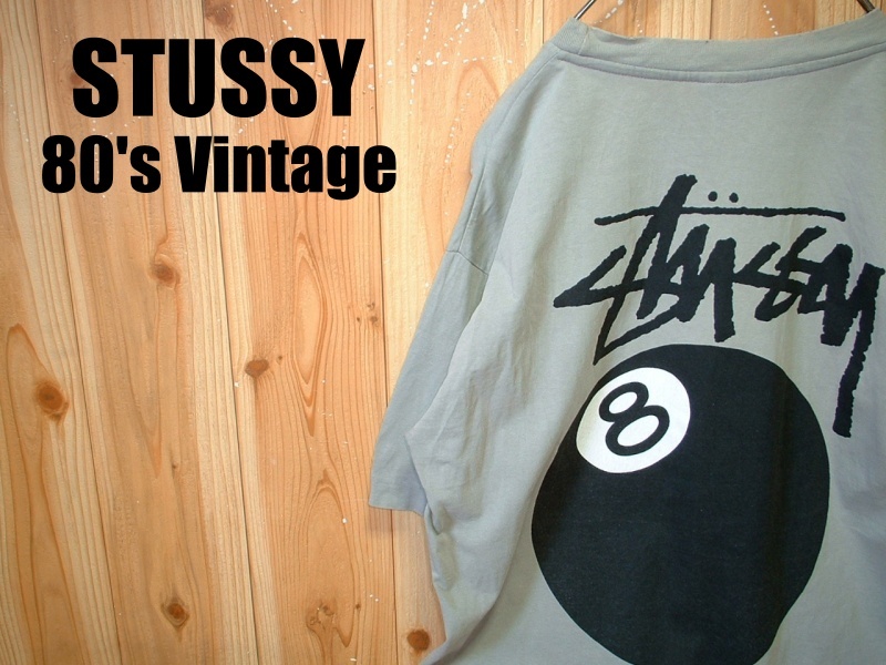 80sビンテージUSA製OLD STUSSYエイトボールTシャツL正規オールド