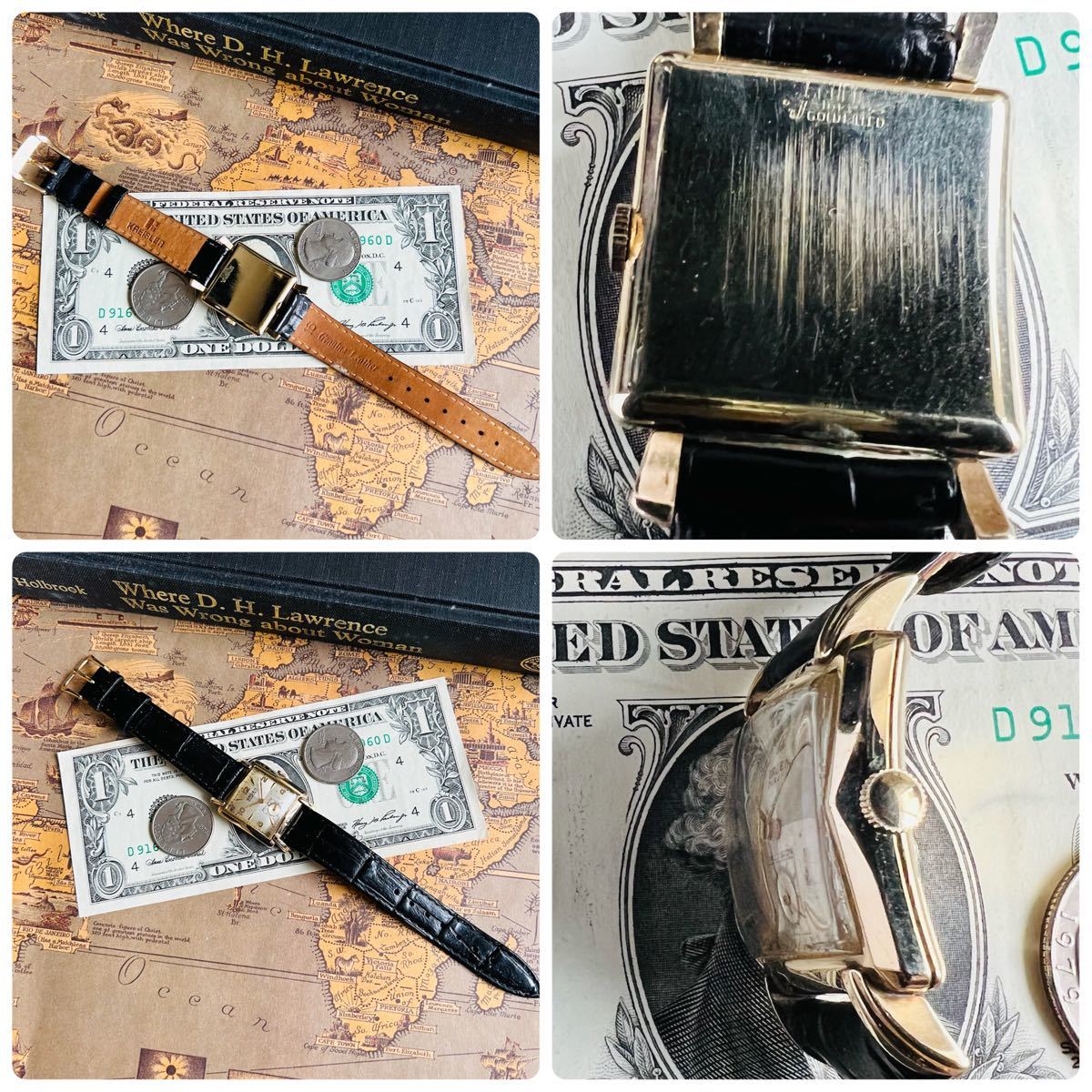 動作良好】GRUEN CURVEX グリュエン カーベックス 10k ゴールド 金張り