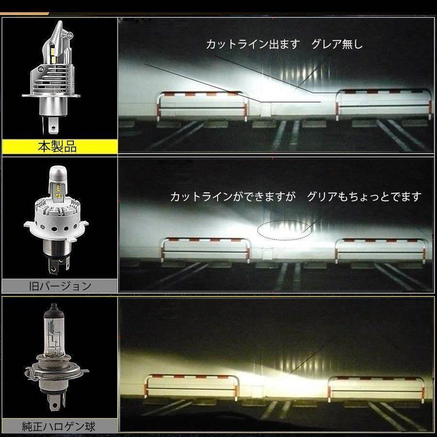 H4 LEDヘッドライト 車 バイク Hi/Lo フォグランプ バルブ ユニット ハロゲン ポン付け 車検対応 8000LM 6500K 防水 白 12v 24v 汎用 2個_画像6