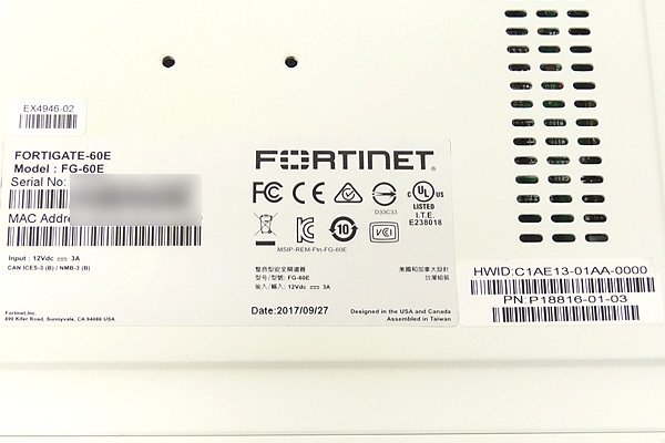 fortinet/フォーティネット fortigate-60E (FG-60E fortinet/フォーティネット fortigate-60E (FG-60E