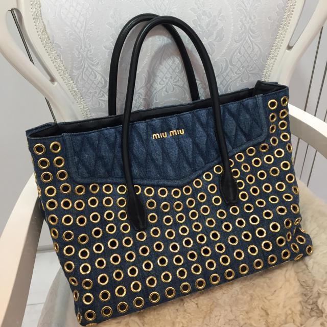 MIUMIU Denim Biker tote bag 