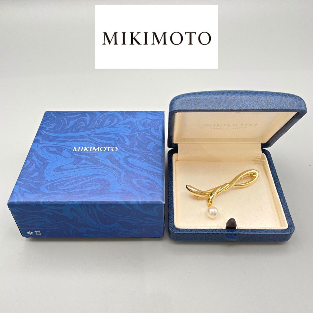 MIKIMOTO(ミキモト) アコヤ本真珠 ブローチ K18 イエローゴールド 総
