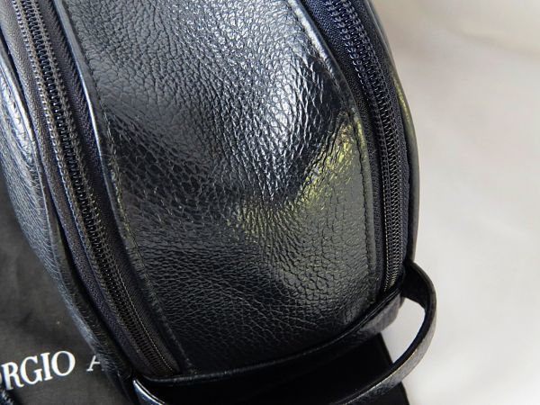 ■■<美品>G・アルマーニ <GIORGIO ARMANI:Bags & Wallets>shrink Leather バック&財布 SET<正規品>■■_画像8