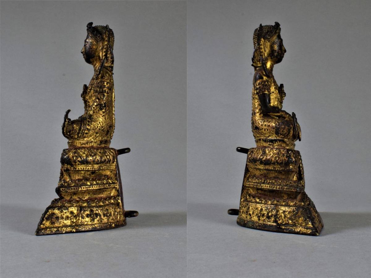オンライン通販 銀座 朝鮮高麗時代 鍍金 古い自在銅仏像 金属