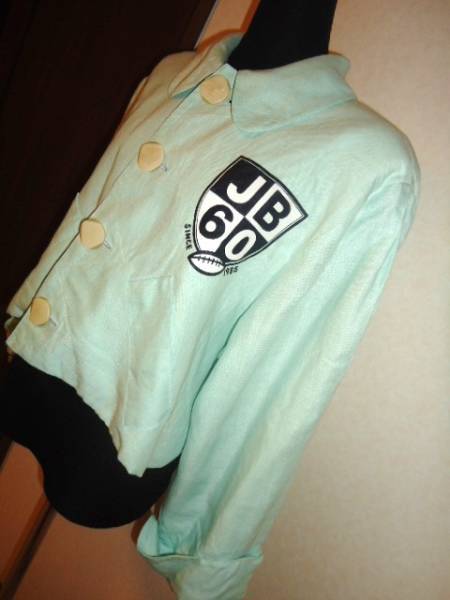 * JUST BIGI Just Bigi сделано в Японии лен 100%linen Vintage Showa Retro женский жакет рубашка 2 номер 38 M размер mint green 