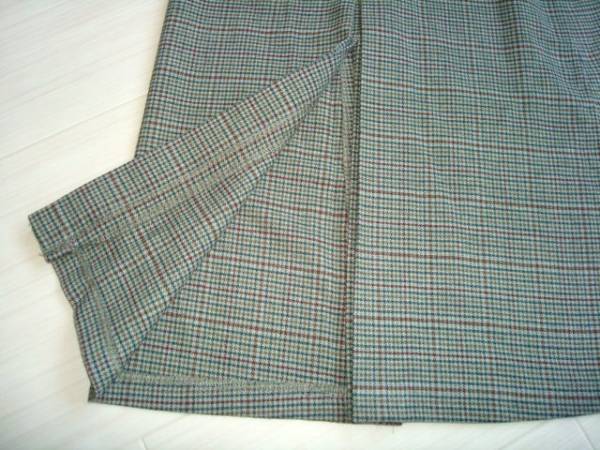 # beautiful goods KOOKAI Koo kai belt attaching slit entering pleat lady's skirt 38 number M size 9 gray check .. thick 
