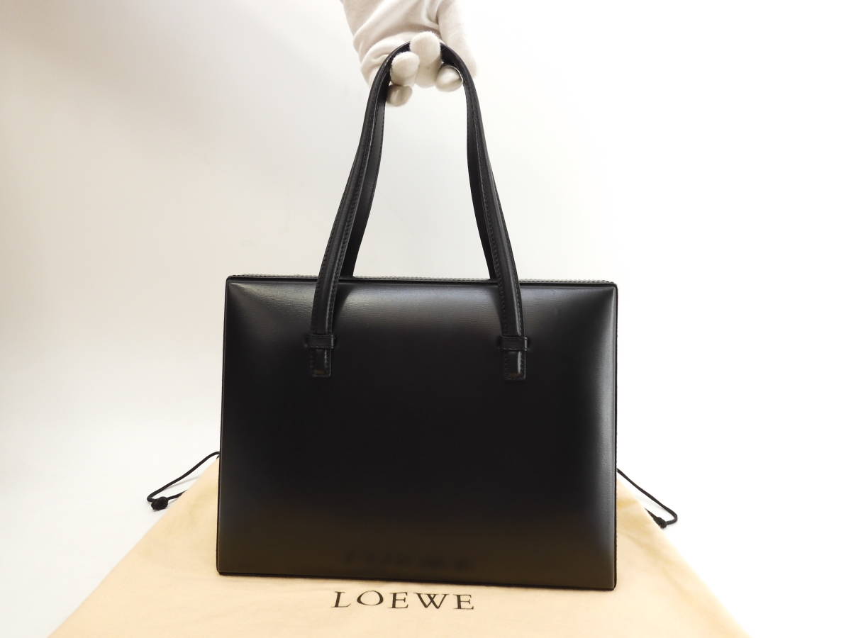 ロエベ ハンドバッグ ボスタル レザー黒 トートバッグ 美品@ 1 ロエベ ハンドバッグ ボスタル レザー黒 トートバッグ 美品@ 1