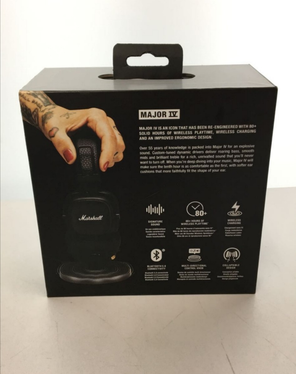 Marshall MAJOR Ⅳ ブラック bluetooth ヘッドホン | mariobalthazar