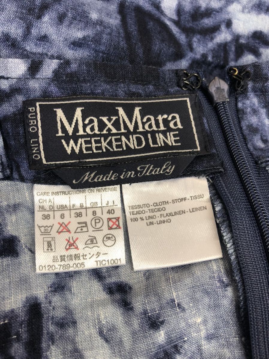 美品　MAX MARA Week end マックスマーラ　レディース　ネイビー　総柄　ワンピース　40表記_画像4
