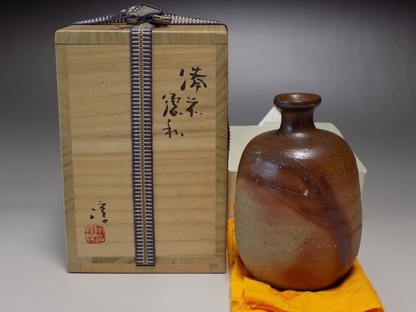 ☆ij94☆備前焼 人間国宝 伊勢崎淳 火襷徳利☆ shimizu-kazumichi.com