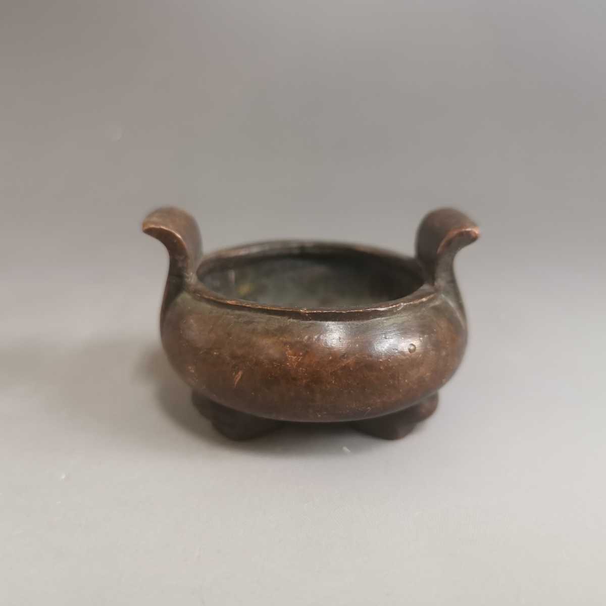 古銅製 香炉 三足 香炉 香道具 中国古美術 時代物_画像2