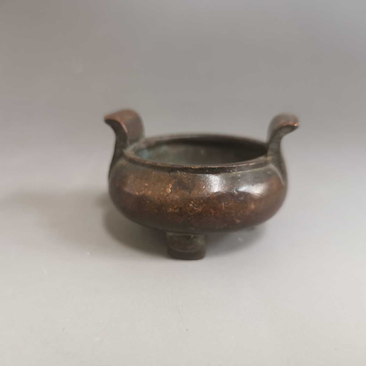 古銅製 香炉 三足 香炉 香道具 中国古美術 時代物_画像1