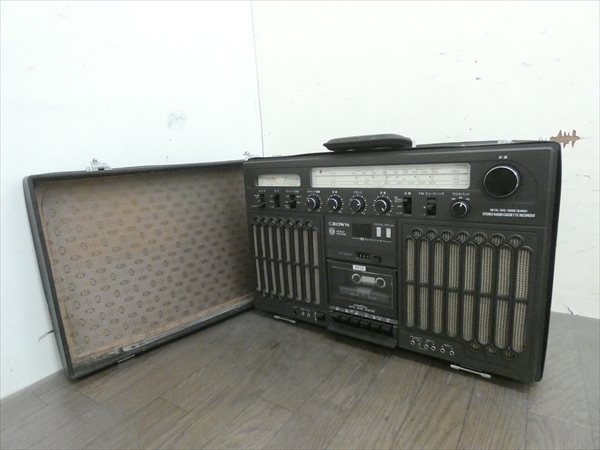 オーディオ機器 ラジオ ジャンク クラウン/CROWN ステレオラジカセ RX-9800 管N16702 #