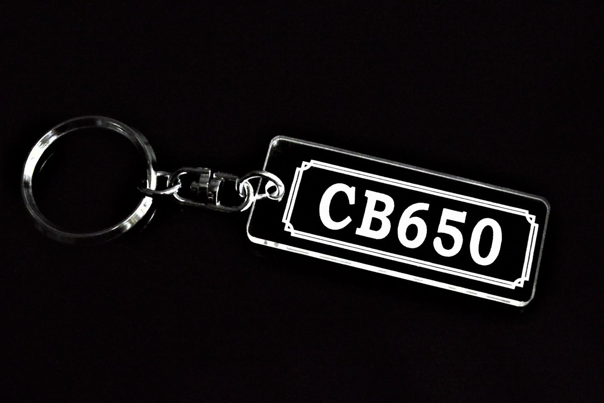 A-817 CB650 アクリル製 クリア 2重リング キーホルダー カスタム パーツ ハンドル 外装 シート ミラー 等のアクセサリーにの画像1