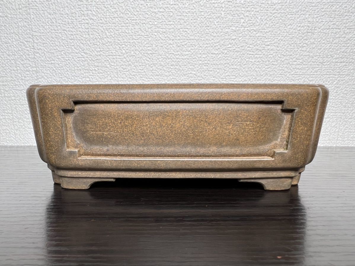 盆栽鉢、市橋和雀、「日本盆栽大観展」記念鉢、額面、角隅入り、長方鉢