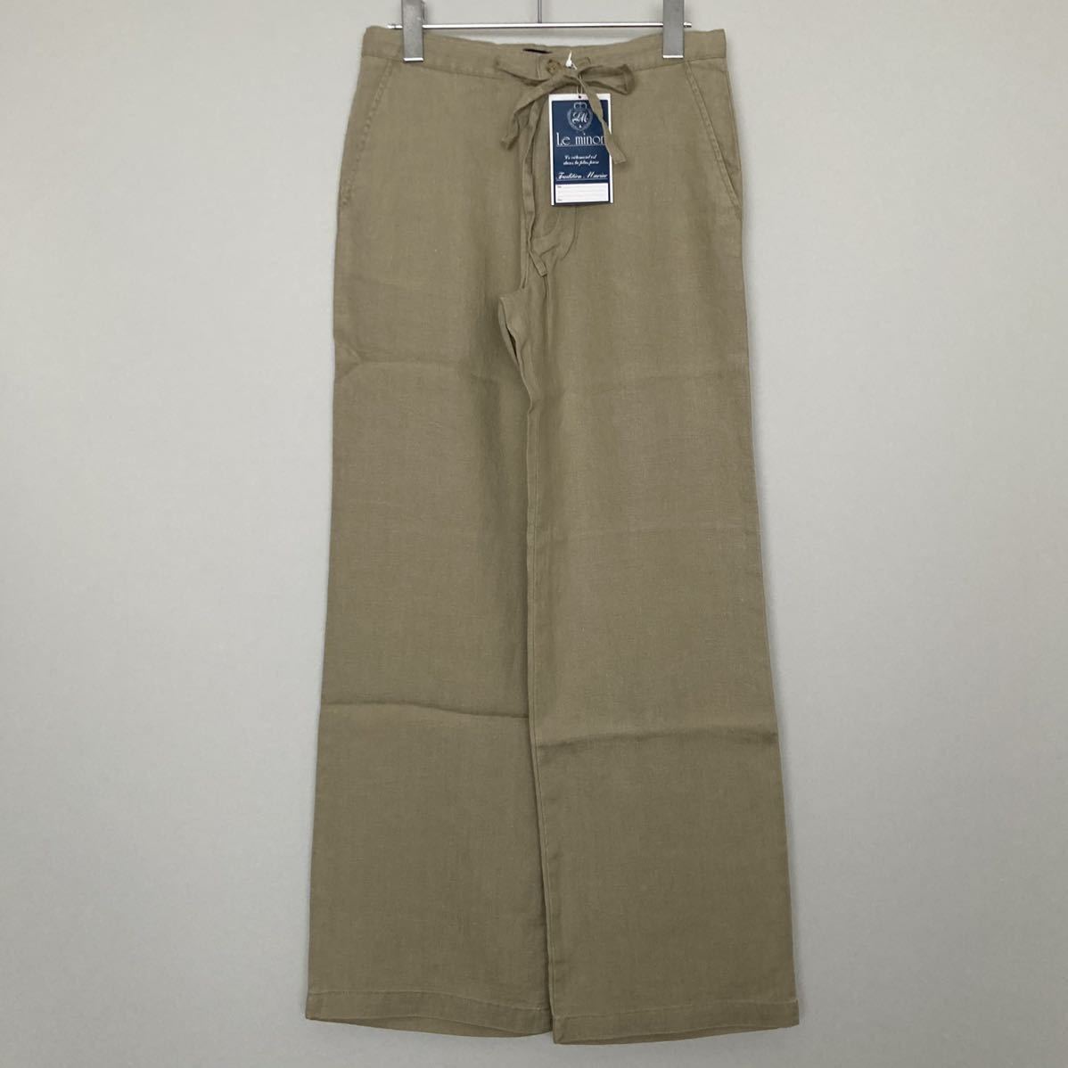  new goods unused Le minor Le Minor linen wide pants Easy pants lady's made in Japan 38 size 