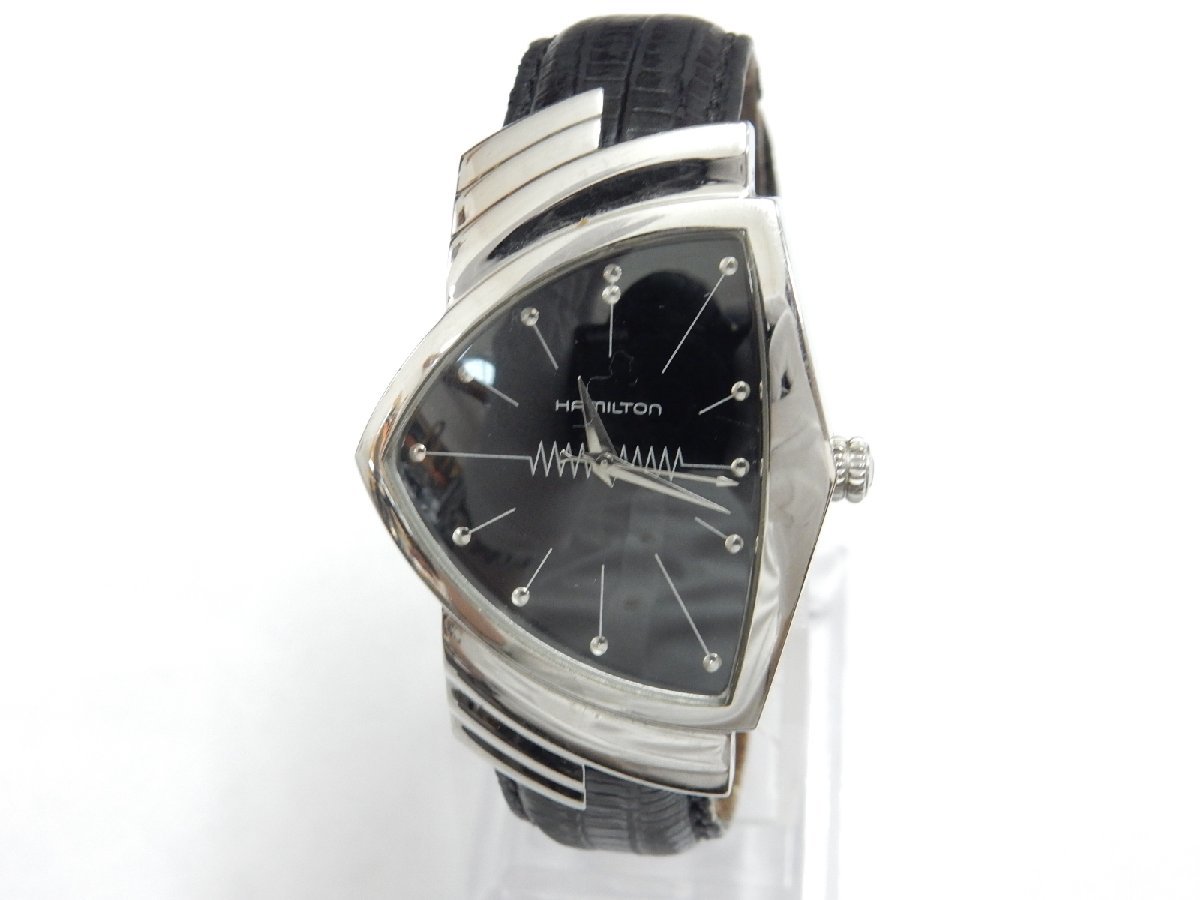 ハミルトン Hamilton H クォーツ ブラック ベンチュラ メンズ 腕時計 革ベルト 黒文字盤 最大68 オフ ベンチュラ