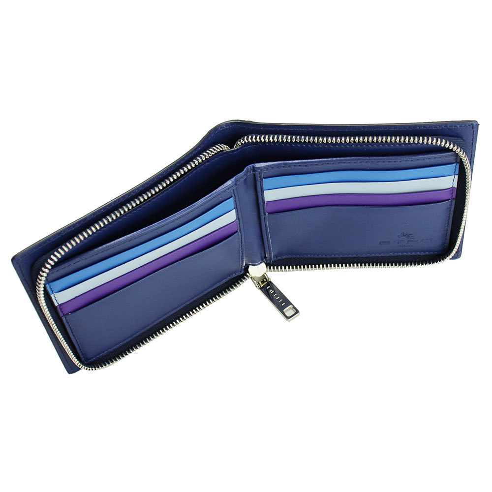エトロ 財布 メンズ ETRO 二つ折り札入れ ストラップ付 ラウンド