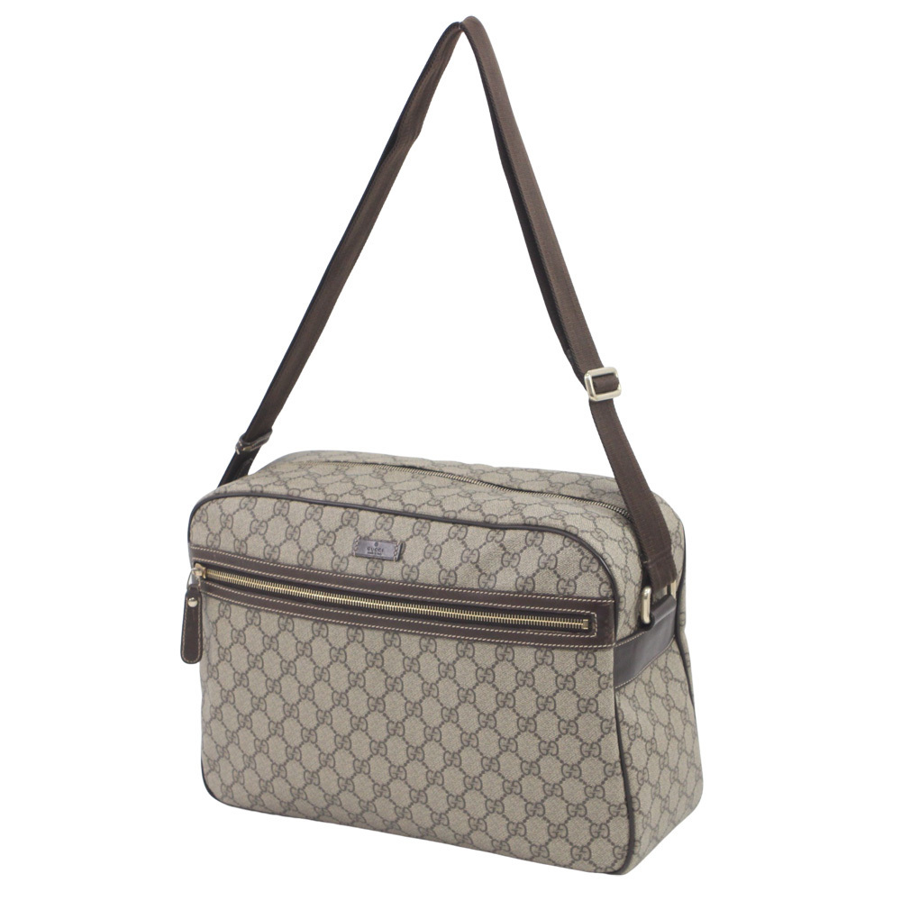 GUCCI グッチ GGスプリーム ショルダーバッグ 211107 カーキ 傷や汚れ
