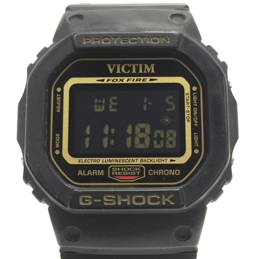 品多く ブラック VICTIMコラボ DW-5600VT 5周年記念モデル VICTIMコラボ G-SHOCK カシオ CASIO ☆☆ クォーツ 傷や汚れあり 腕時計 メンズ コラボレーションモデル