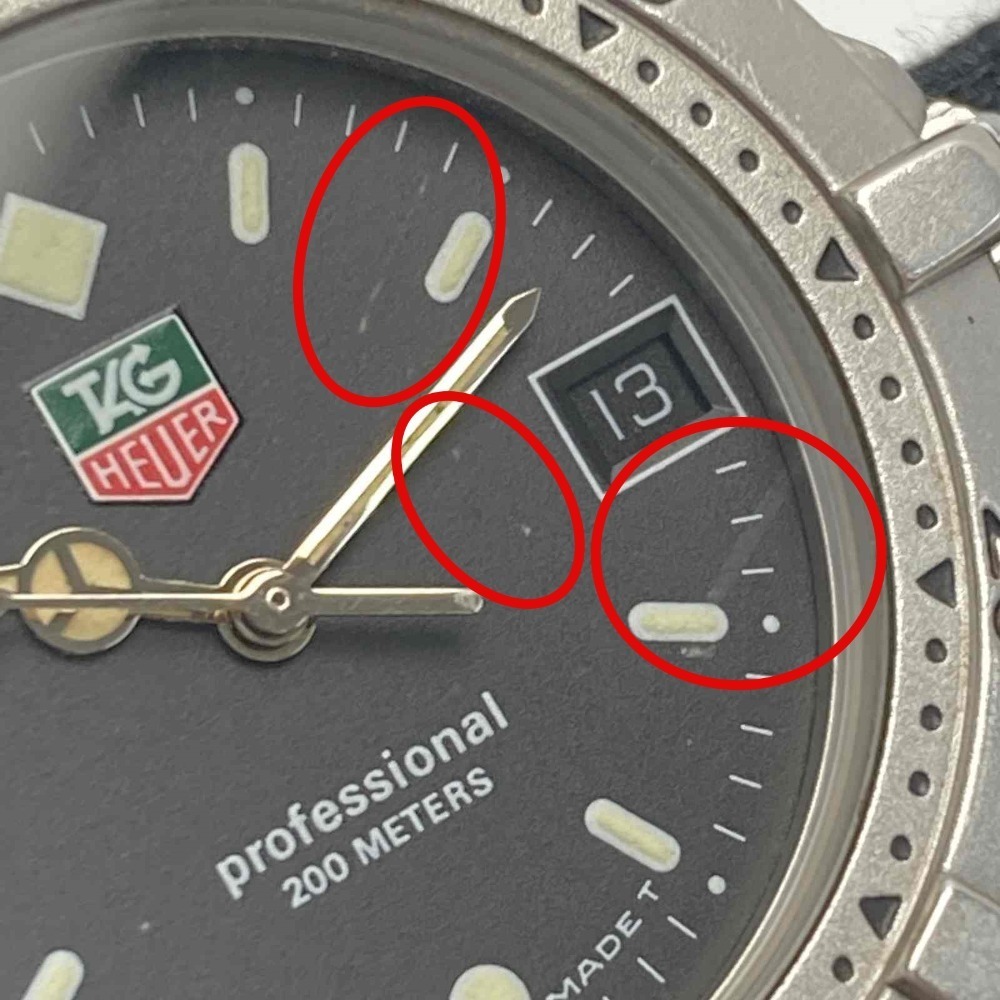 ** TAG HEUER TAG Heuer Professional 200M Date 962.013F black quartz boys wristwatch a little scratch . dirt equipped 