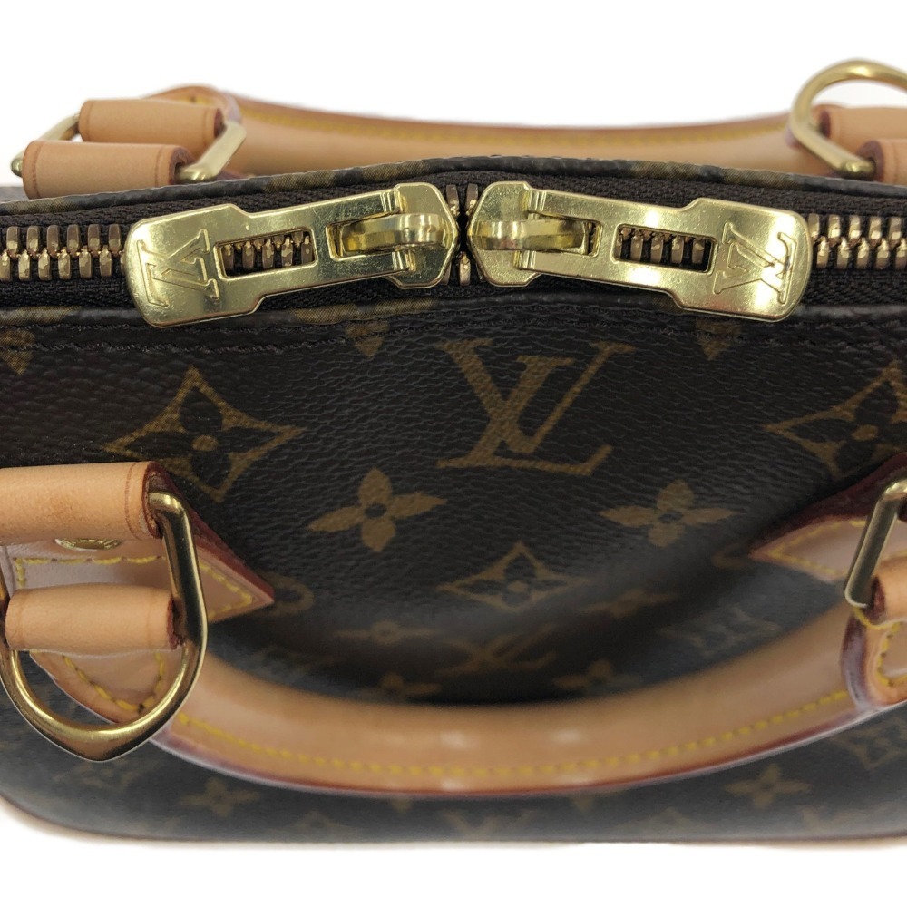 〇〇 LOUIS VUITTON ルイヴィトン ハンドバッグ モノグラム アルマ パドロック 鍵付 M51130 ブラウン x ベージュ やや傷や汚れあり_画像3