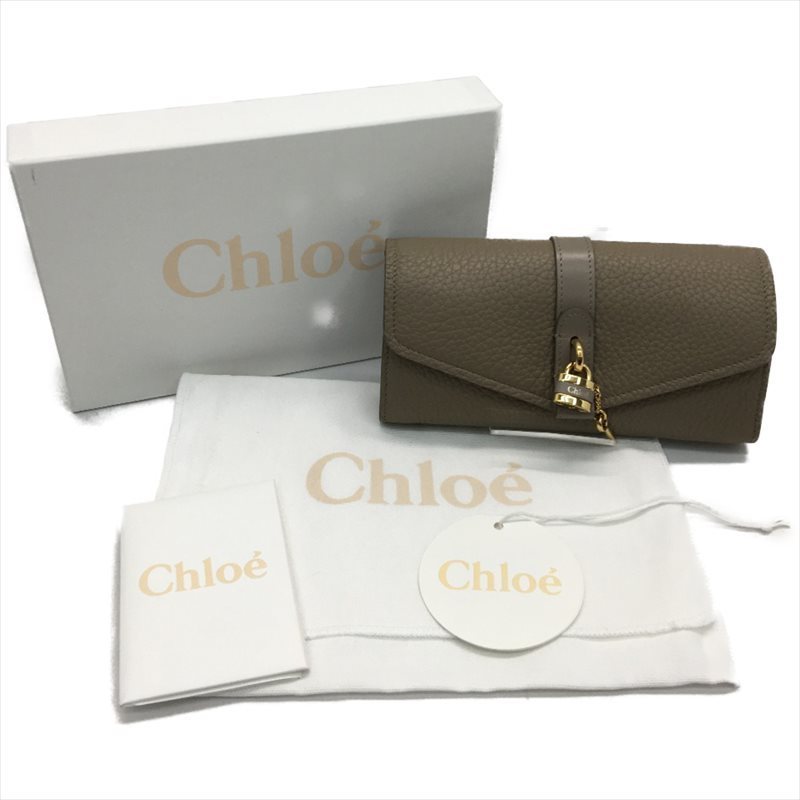 ▼▼ Chloe クロエ レディース 二つ折り長財布 ABY C24KYK チャーム付 CHC20SP313B7123W ライトグレー やや傷や汚れあり