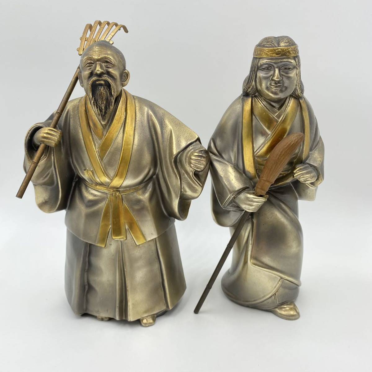高砂 置物 翁と媼 人形 在名 金属工芸 民芸品 縁起物 招福 高砂 置物 翁と媼 人形 在名 金属工芸 民芸品 縁起物 招福