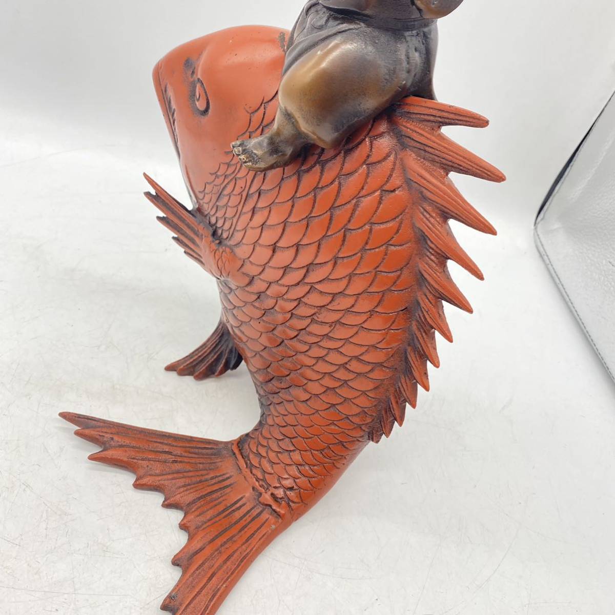 金属製 鋳物 恵比寿 様 像 七福神 縁起物 置物 鯛 魚 エビス 金属製 鋳物 恵比寿 様 像 七福神 縁起物 置物 鯛 魚 エビス