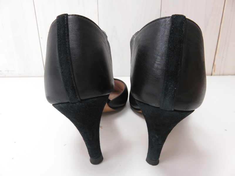 repetto レペット パンプス 靴 黒 サンダル レザー ３９ スエード 24.7cm