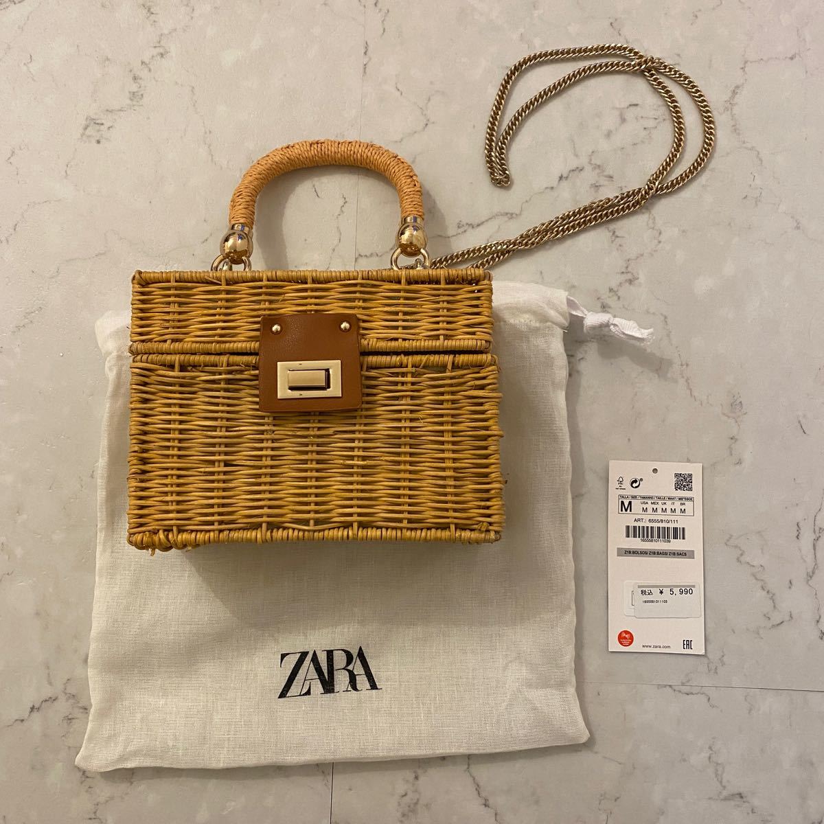 ZARA ショルダーミニバッグ かごバッグ - かごバッグ