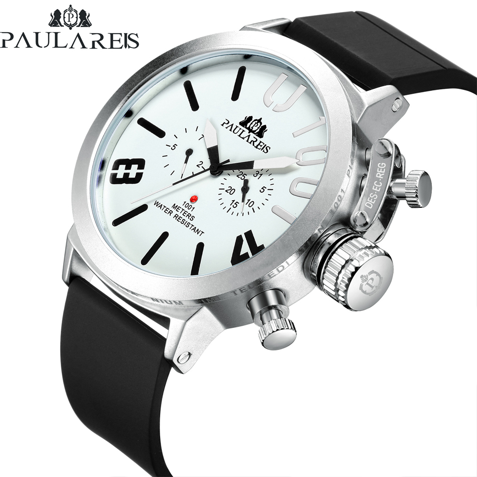 【日本未発売品】最落なし【PAULAREIS】 新作モデル 腕時計 Mechanical Rubber シルバー Boat 自動巻き オマージュ時計