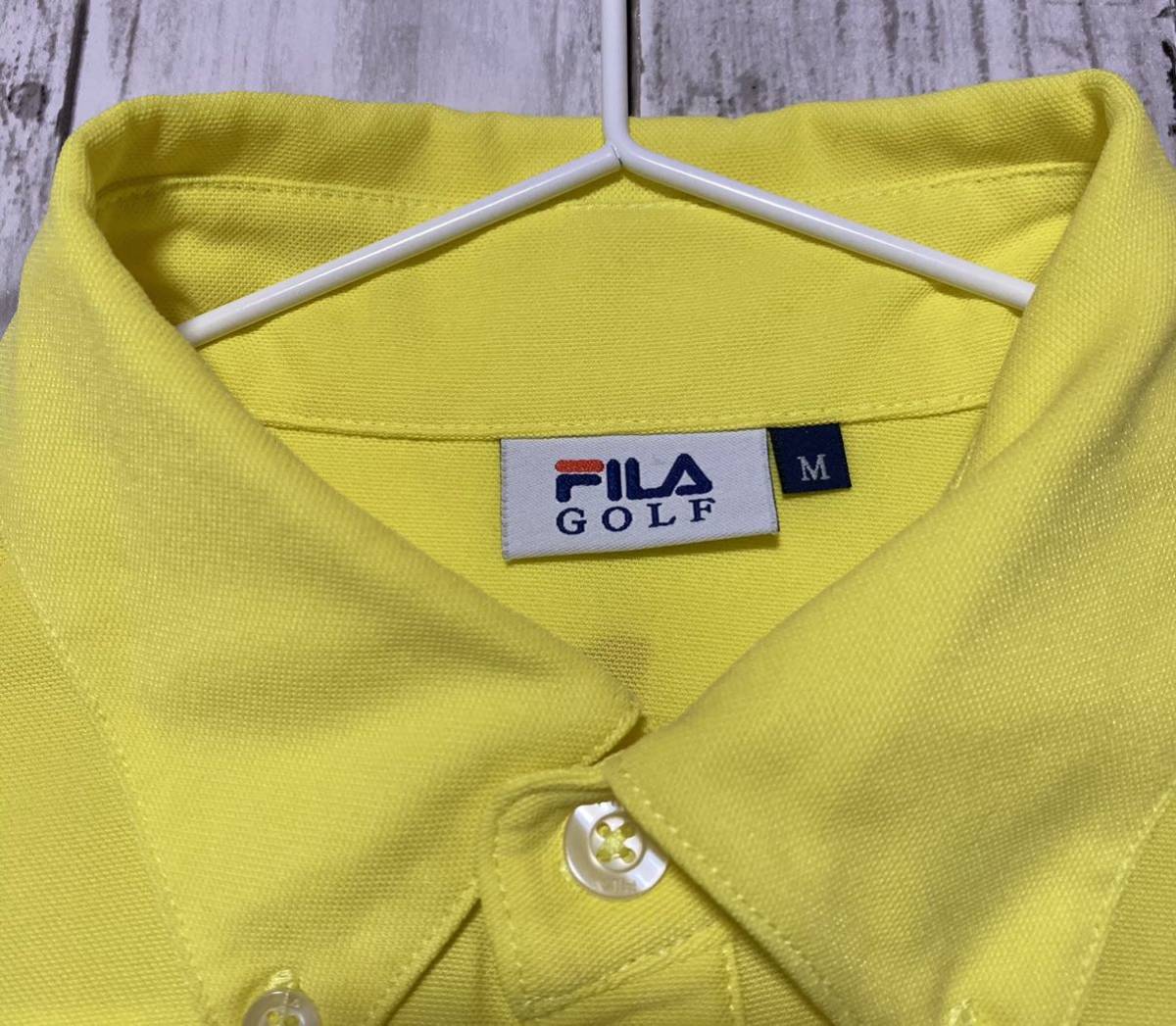 【FILA GOLF】 フィラゴルフ メンズ 半袖ポロシャツ Mサイズ イエロー 送料無料！_画像3