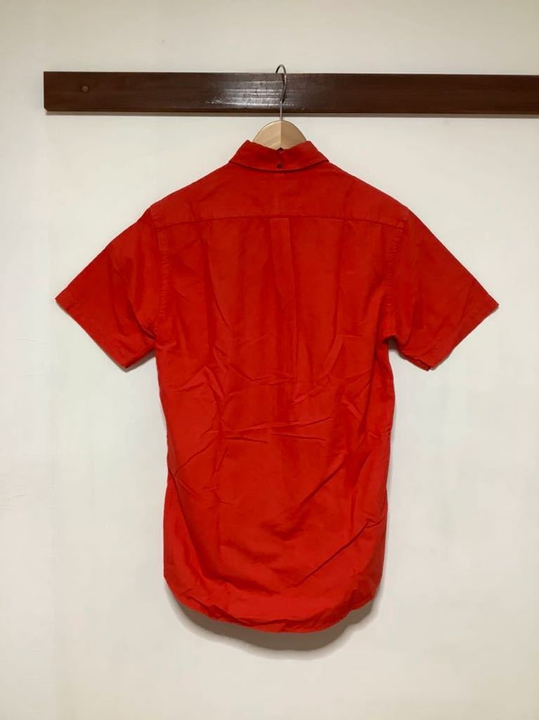 ね953 Ralph Lauren ラルフローレン 半袖シャツ S レッド カスタムフィット ボタンダウン_画像2