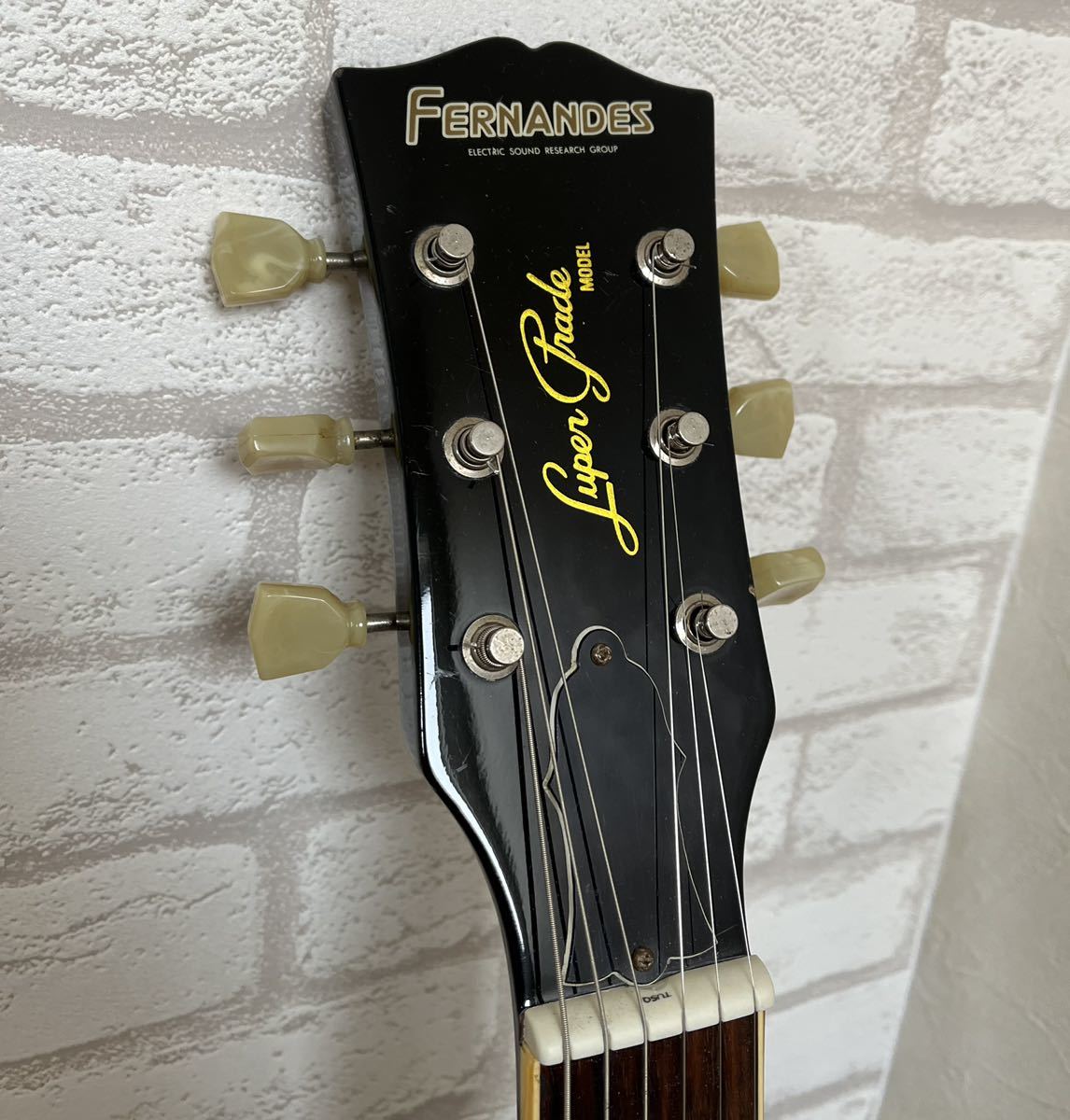 レア Fernandesロゴ Burny FLG RLG レスポールモデル コピー レフティー 左利き用を右利き用に改造 Les Paul Super Grade_画像1