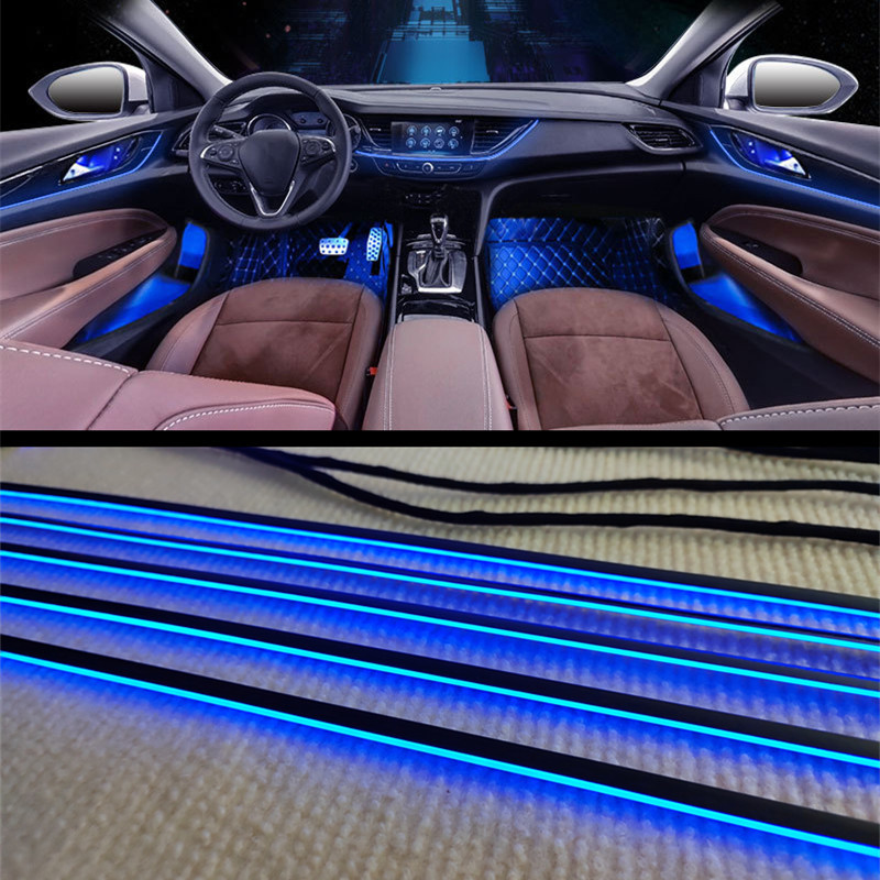 LED車のアンビエントライト,アクリル,光ファイバーガイド,装飾,ムードライト,18 IN 1,RBG,64色
