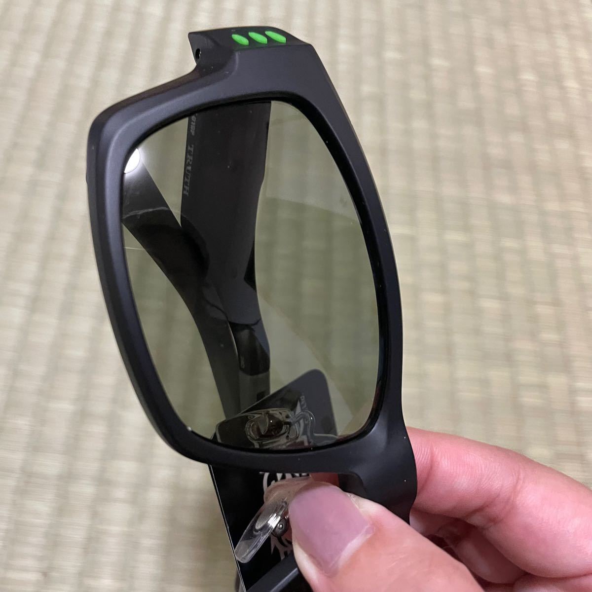 スポーツサングラス　メガネの愛眼　眼鏡の愛眼　ストームライダー　SR019P-3 マットブラック×グリーン   偏光サングラス