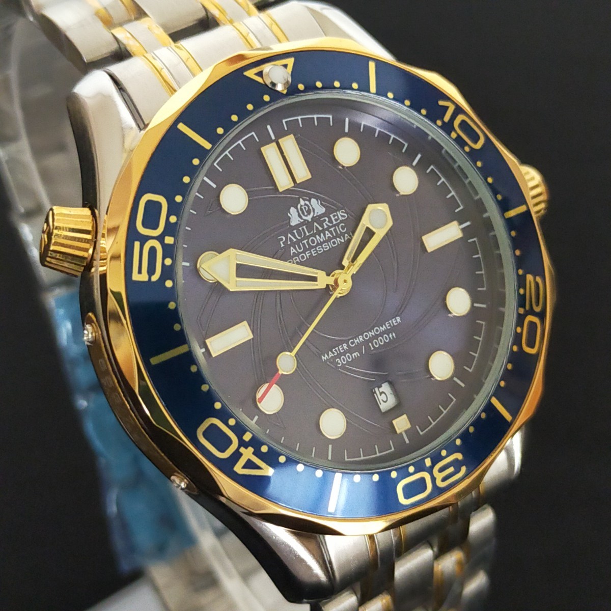 超レア007文字盤!!新品】'シーマス' オマージュ ダイバーズ 裏スケ