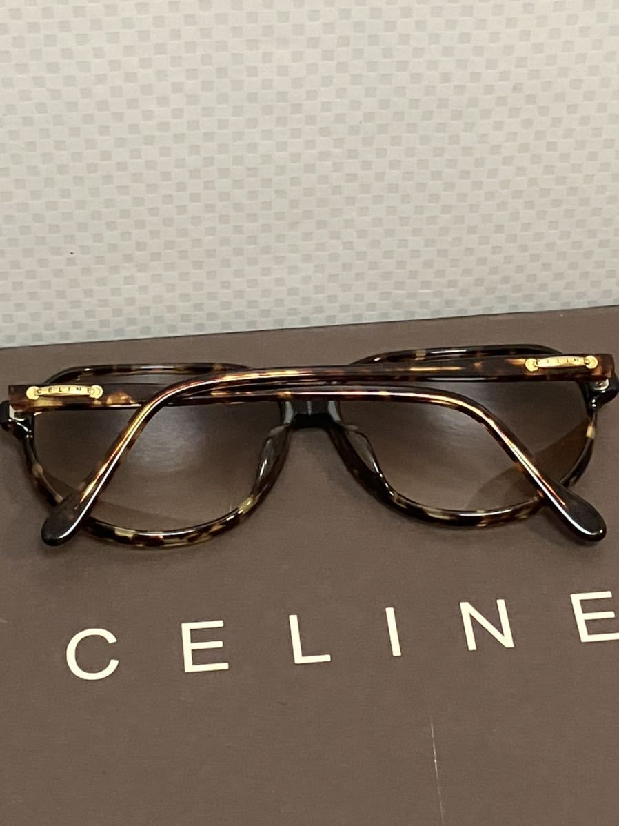 美品 セリーヌ サイドCELINEロゴ サングラス 鼈甲 べっ甲 べっこう