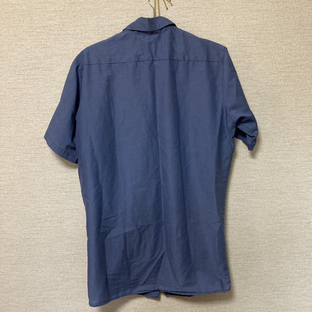 美品 USA製 miller 70s 80s ワークシャツ S ミラー　半袖シャツ WORK SHORT 青　ナス紺　アメリカ製　made in america メンズ_画像3