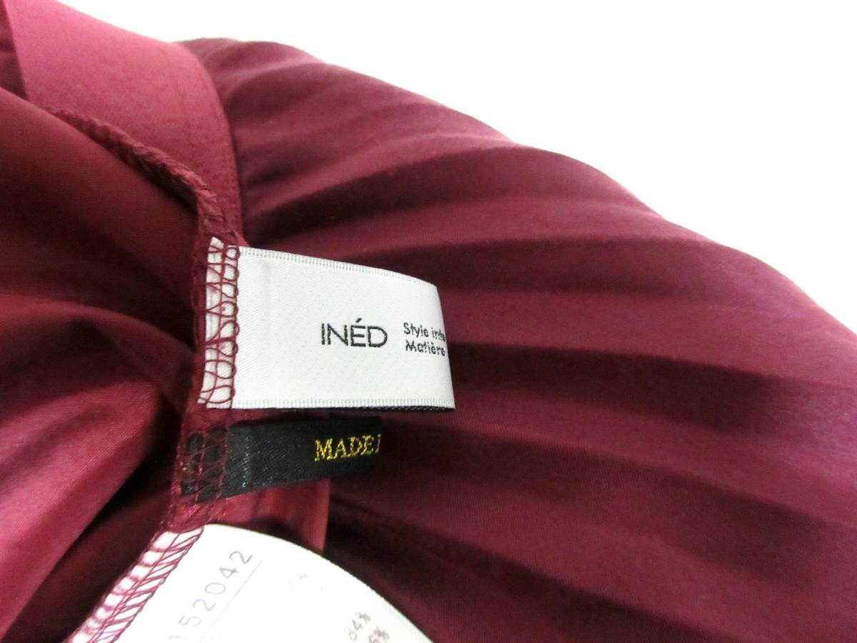  Ined INED талия резина плиссировать длинная юбка 13 irm.2163