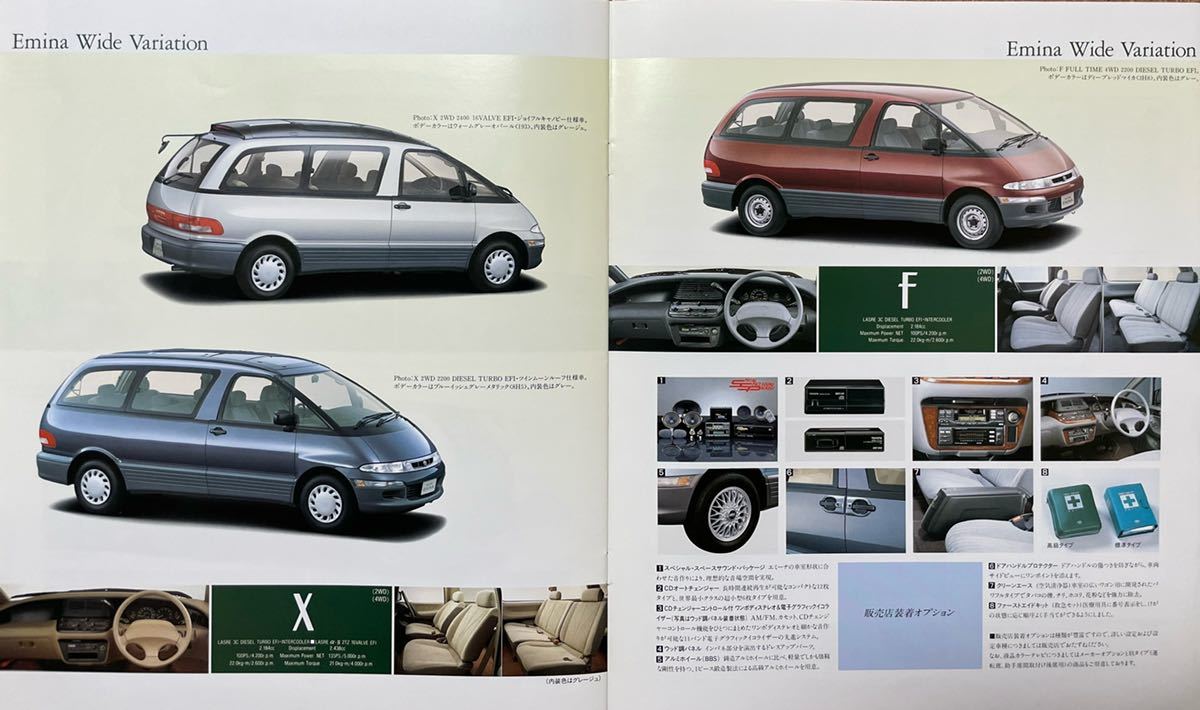 トヨタ エスティマ　エミーナ　1993年11月 カタログ　価格表あり　絶版車_画像9