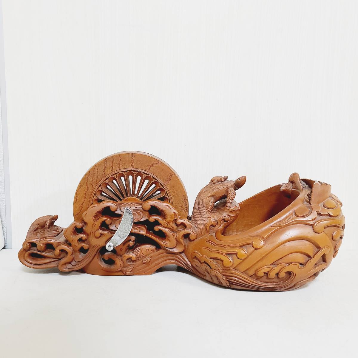 当季大流行 墨壺 大工道具 アンティーク 木彫り 飾り物 置物 - 工芸品 