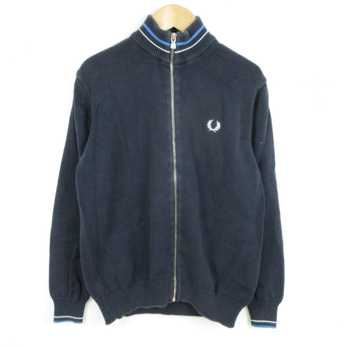 FRED PERRY 子供服 イタリア製 コットンニット ジップ セーター size12YRS/フレッドペリー　0503_画像1