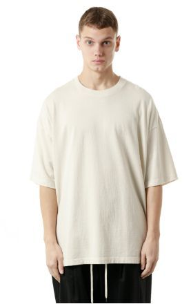 美品 20SS KAZUYUKI KUMAGAI カズユキクマガイ 30/1無撚糸x30/1MVS リバー天竺 クルーネック Tシャツ 半袖 カットソー 生成り 3 薄白 623M_画像8