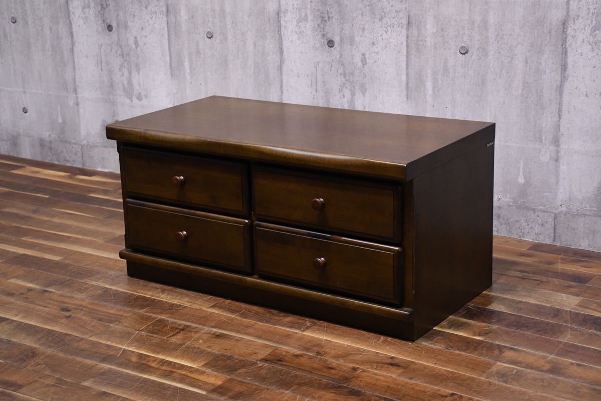 BGC38 karimoku カリモク QR2304 ローチェスト 2段4杯 整理箪笥 整理タンス ローボード 和モダン 収納家具 引出し 抽斗 サイドチェスト