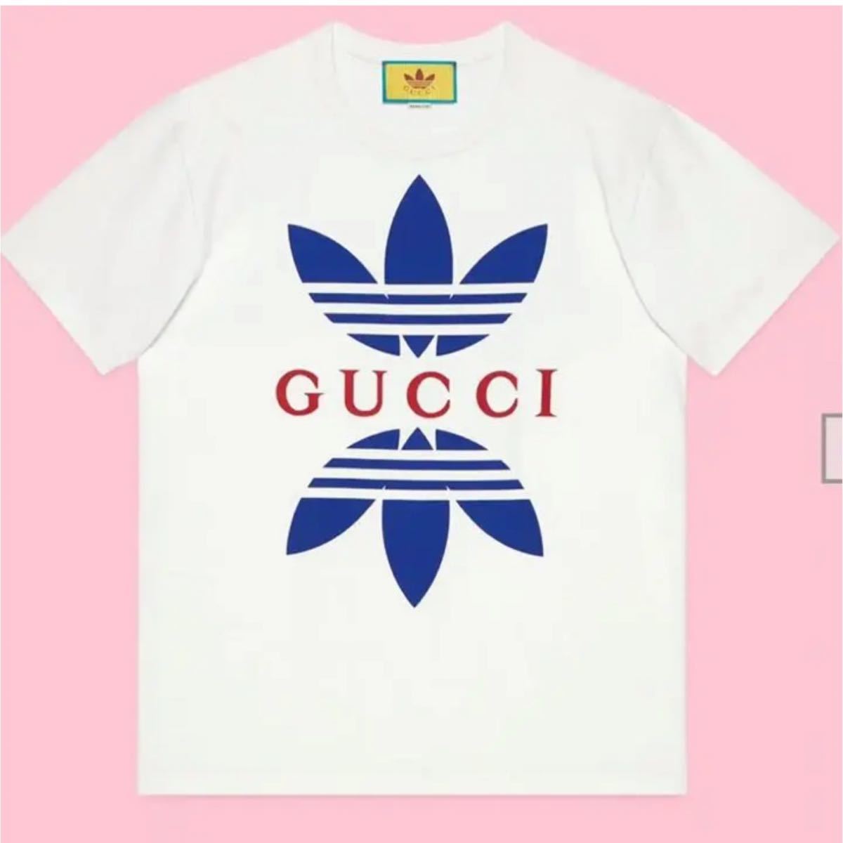 安心の匿名配送☆レア☆adidas×GUCCI☆コラボTシャツ☆Tシャツ☆白☆ホワイト☆正規品☆アディダス☆グッチ