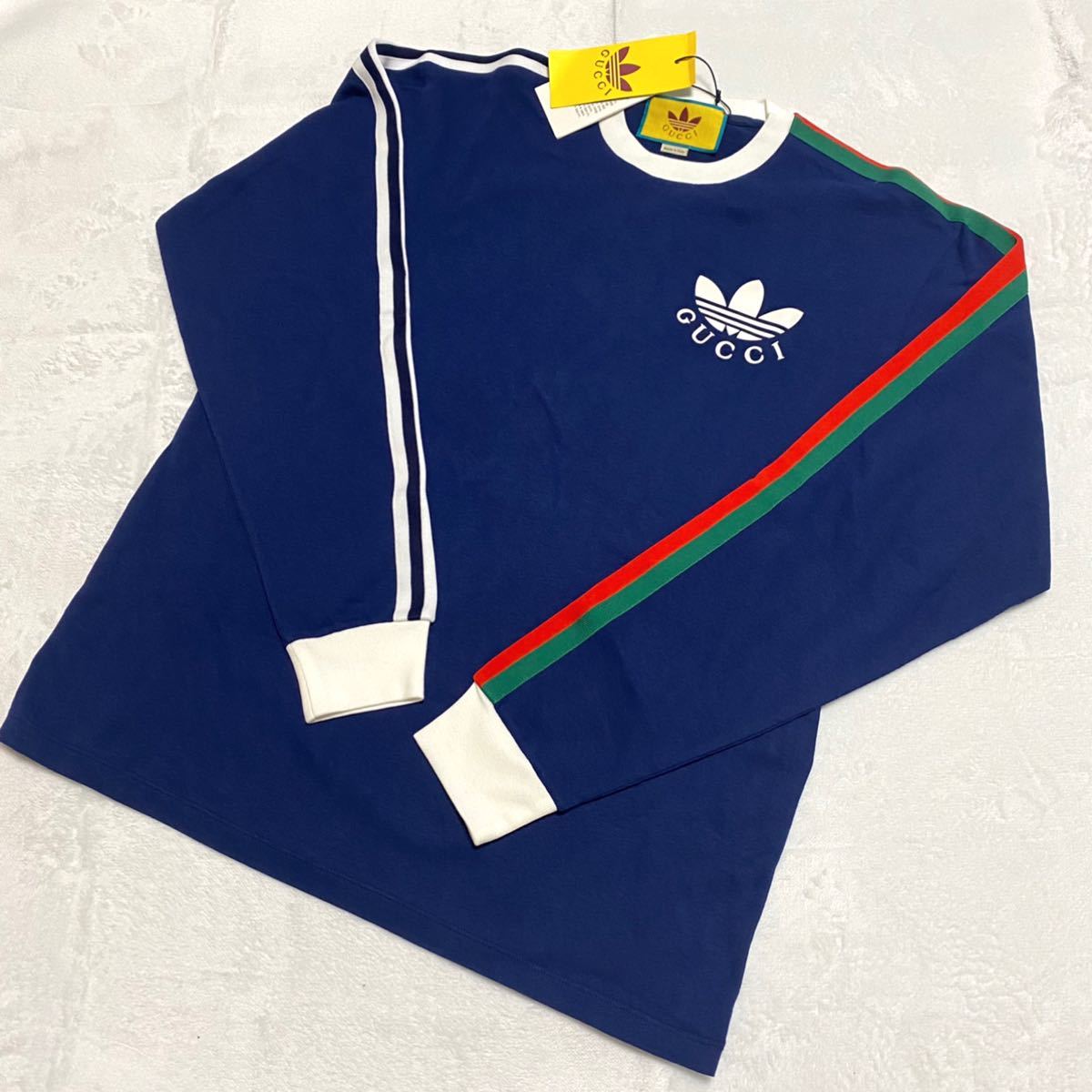 安心の匿名配送☆激レア☆GUCCI×adidas☆コラボ☆ロングTシャツ☆紺☆Sサイズ☆新品未使用