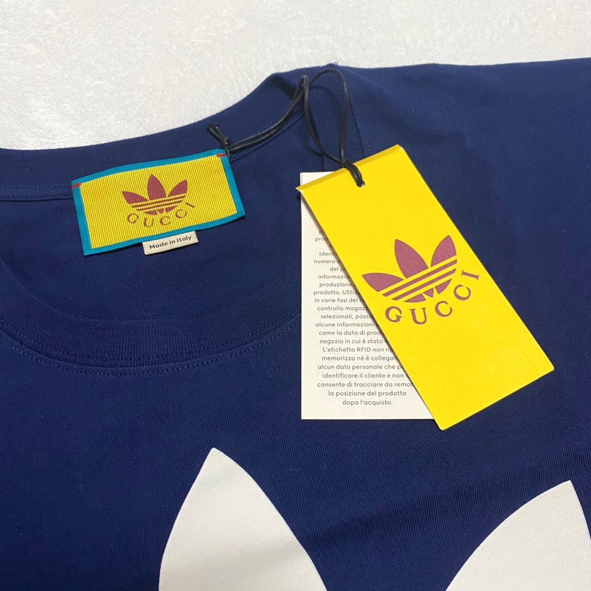 安心の匿名配送☆完売サイズ☆GUCCI×adidas☆コットンジャージ☆Tシャツ☆新品未使用☆Mサイズ☆アディダス☆グッチ